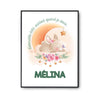 Affiche Mélina Adorable bébé quand je dors Lapin - Planetee