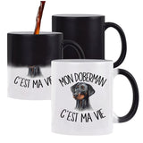 Mug magique Doberman c'est la vie Chien | Tasse changement de couleur - Planetee