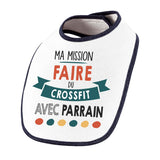 Bavoir bébé Ma mission Crossfit avec Parrain - Planetee