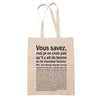 Tote Bag Factrice Bonne ou Mauvaise Beige - Planetee