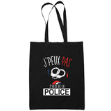 Sac Tote Bag Police Je peux pas Noir - Planetee