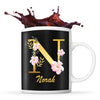 Mug noir Norah Lettre Fleur - Planetee