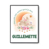 Affiche Guillemette Adorable bébé quand je dors Lapin - Planetee