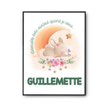 Affiche Guillemette Adorable bébé quand je dors Lapin - Planetee