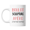 Mug Sculpture C'est ma Routine Blanc - Planetee