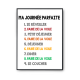 Affiche Voile Journée Parfaite | Poster Blanc Décoration Murale - Planetee