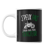 Mug Tracteur j'peux pas Noir - Planetee