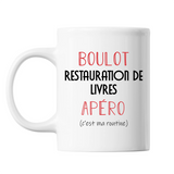Mug Restauration de Livre C'est ma Routine Blanc - Planetee