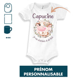 Cadeau Bébé Enfant Amour & Biberon Lait Vache Prénom Personnalisable Fille - Planetee