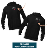 Sweat à capuche couple Amoureux-se de XX | Prénom Personnalisable - Planetee