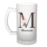 Chope de bière Mauricette Lettre Fleur - Planetee