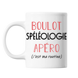 Mug Spéléologie C'est ma Routine Blanc - Planetee