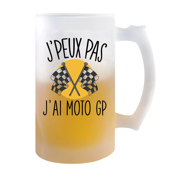 Chope de bière Moto GP j'peux pas - Planetee