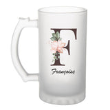 Chope de bière Françoise Lettre Fleur - Planetee