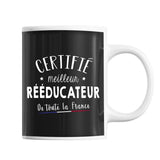Mug Homme Rééducateur Meilleur de France | Tasse Noire métier - Planetee