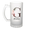 Chope de bière Géraldine Lettre Fleur - Planetee