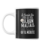 Mug Bichon Maltais Je travaille dur - Planetee