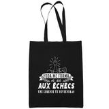 Sac Tote Bag Échecs Légende tu deviendras Noir - Planetee
