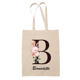 Tote Bag beige Bernadette Lettre Fleur - Planetee