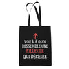 Tote Bag Noir Qui Dechire Filleule - Planetee