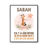 Affiche Sarah Cou Monté Girafe - Planetee