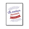 Affiche Masseur Homme Meilleur du Monde entier Métier - Planetee