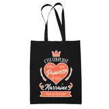 Tote Bag Noir Princesse Marraine - Planetee