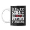 Mug 25 Ans Expérience Noir - Planetee