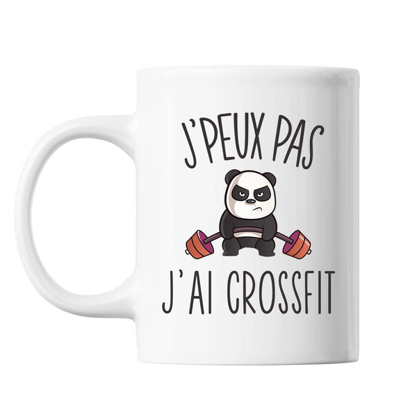 Mug Crossfit panda j'peux pas Blanc - Planetee