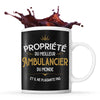 Mug noir Propriété du Meilleur Ambulancier - Planetee