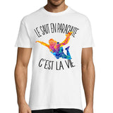 T-shirt homme saut en parachute c'est la vie - Planetee