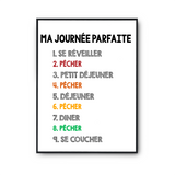 Affiche Pêcher Journée Parfaite | Poster Blanc Décoration Murale - Planetee