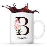 Mug Blanc Brigitte Lettre Fleur - Planetee