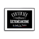 Affiche électromécanicienne Femme Métier Meilleure de France - Planetee