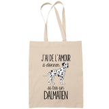 Sac Tote Bag dalmatien amour beige - Planetee