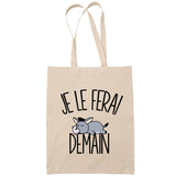 Sac Tote Bag ane je le ferai demain beige - Planetee