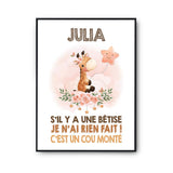 Affiche Julia Cou Monté Girafe - Planetee