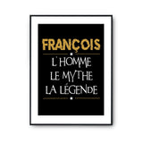 Affiche François prénom mythe légende Jaune - Planetee