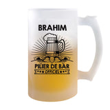 Chope de bière Brahim Prénom Pilier de Bar - Planetee