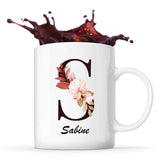 Mug Blanc Roxane Lettre Fleur - Planetee