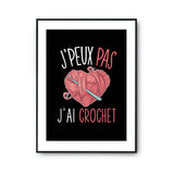 Affiche Crochet j'peux pas Noir - Planetee