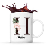Mug Blanc Hélène Lettre Fleur - Planetee