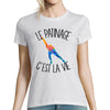 T-shirt femme patinage c'est la vie - Planetee