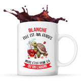 Mug Blanche Elle est aux fraises - Planetee