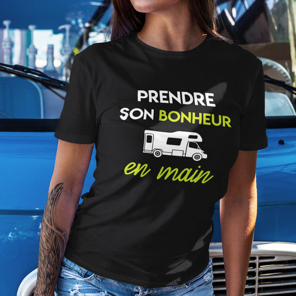T-shirt Femme Camping Car Bonheur - Planetee
