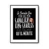 Affiche Cavalier King Charles Je travaille dur - Planetee