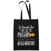 Sac Tote Bag Poisson Je travaille dur Noir - Planetee