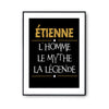 Affiche Étienne prénom mythe légende Jaune - Planetee