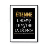 Affiche Étienne prénom mythe légende Jaune - Planetee