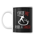 Mug Lancer du poids j'peux pas Noir - Planetee